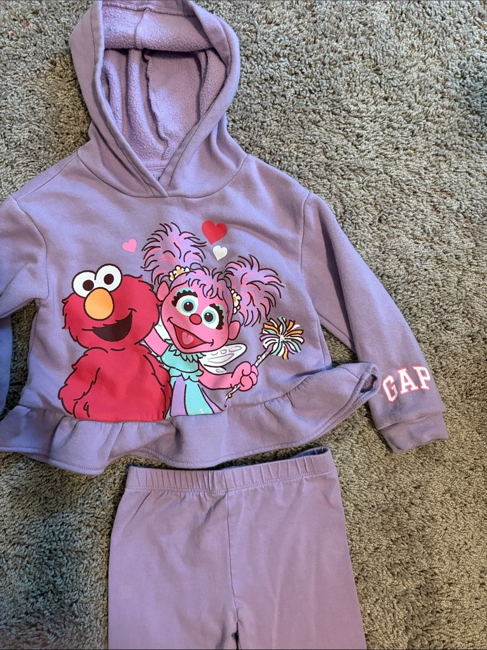 GAP Lavender Elmo & Abby Cadabby Hooded Pajama Set